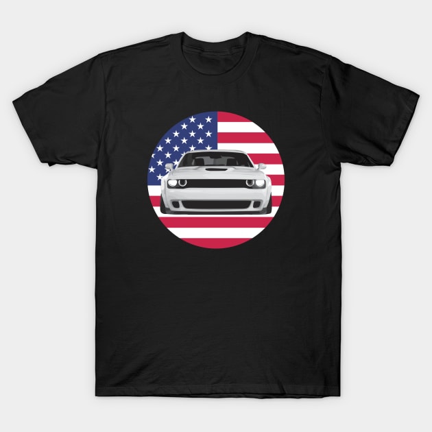 Dodge Challenger USA T-Shirt by TheAngryHoneyBadger